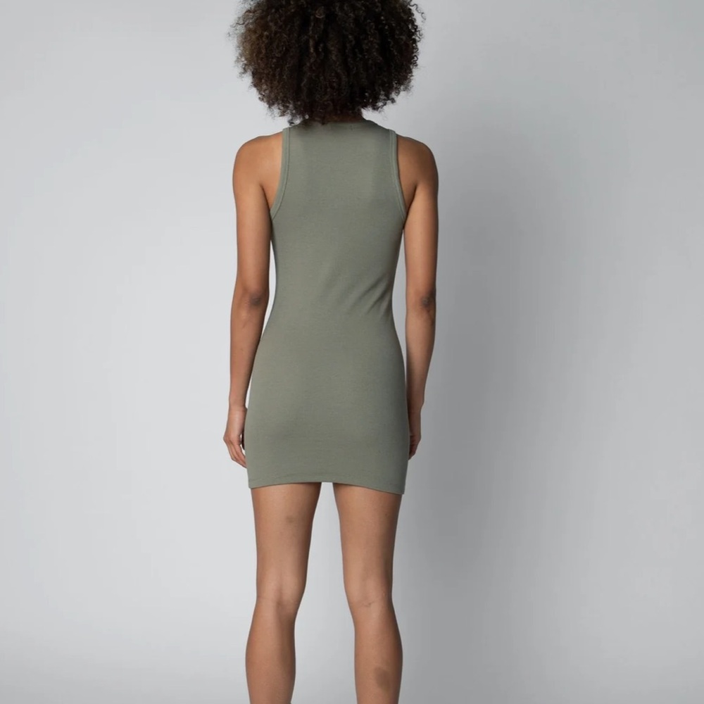 TALENTLESS Olive Ribbed Halter Bodycon Mini Dress | Sold out!! - Picture 3 of 3